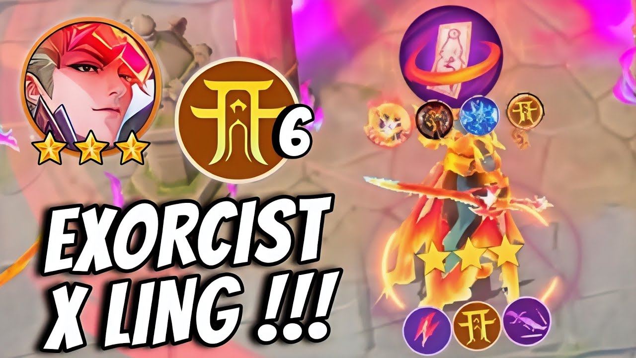 3 STAR LING EXORCIST DAMAGE SCATTERED EVERYWHERE!! MAGIC CHESS GO GO BEST COMBO