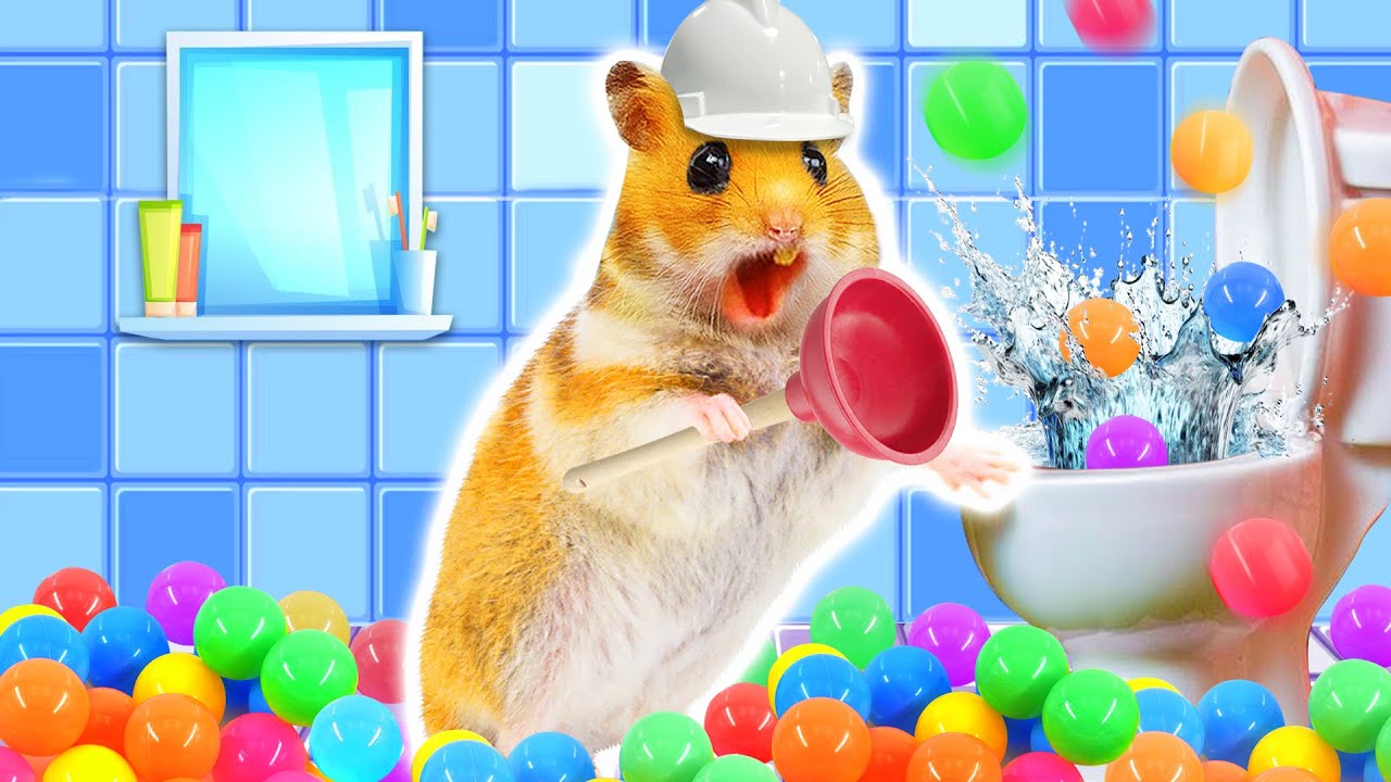 Hammy&rsquo;s Toilet Trouble Adventure &ndash; Can He Fix the Bathroom Mess?! 🚽🪠😱| Hammy Haven