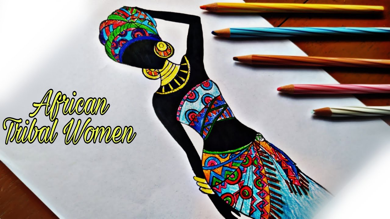 African Tribal Women Painting|Tribal Art|Easy African Women Silhouette Painting