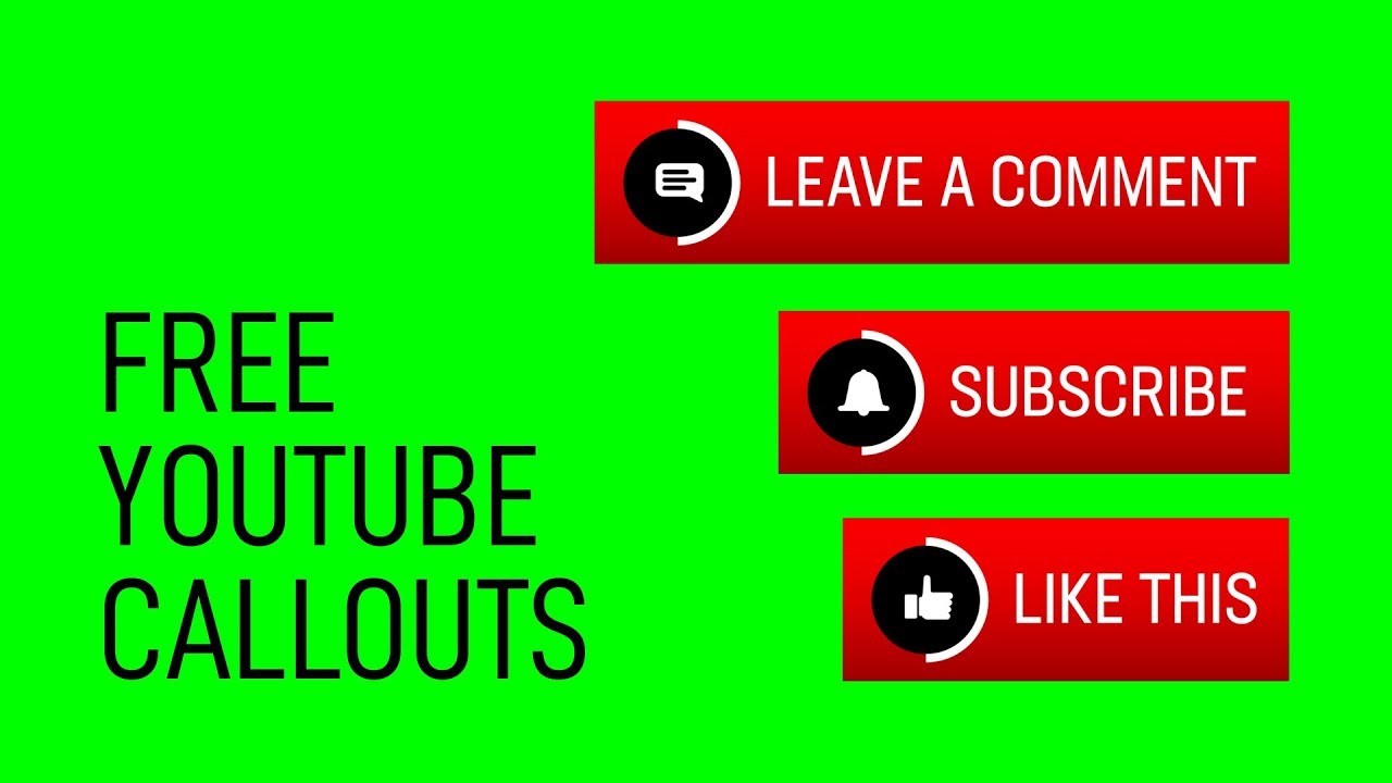 Free Green Screen Subscribe/Like/Comment Button Animations