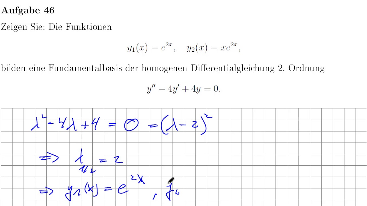 Ingenieurmathematik 1 Blatt 10 Aufgabe 46