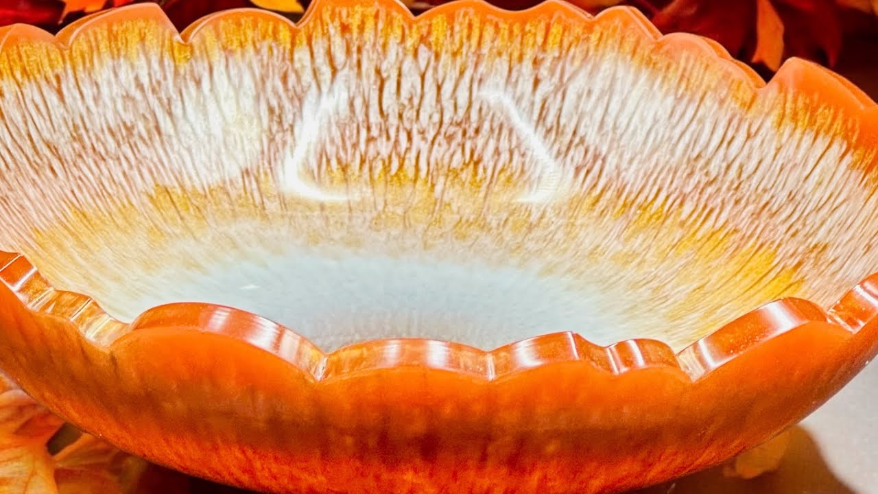 #35 A Bowl with Dragon Scales that is Festive Fall in Epoxy Resin