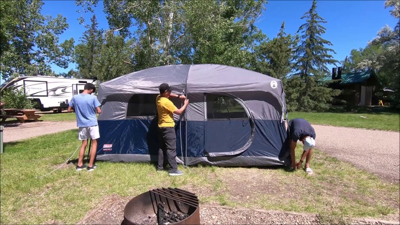 Coleman Hampton 9 Person Tent dismantling