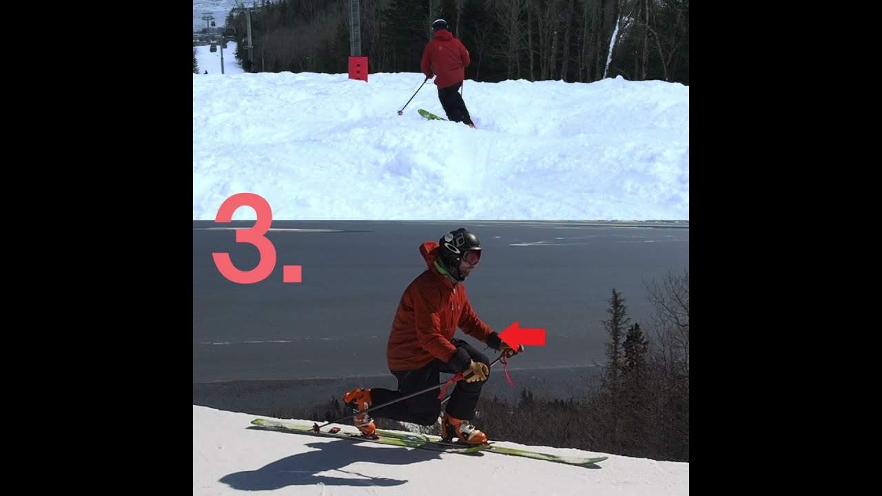 Telemark ski moguls Part 2 - How to slow down  #Shorts