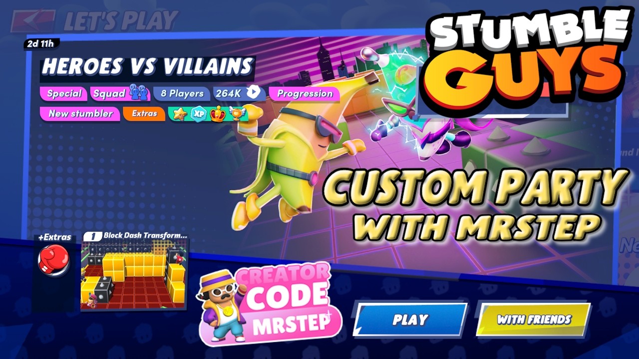 STUMBLE GUYS LIVE HERO VS VILLAIN EVENT! #StumbleVillain