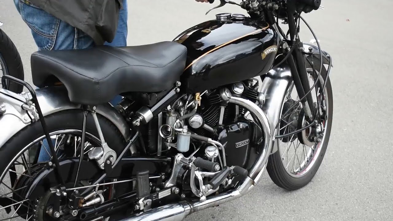 Vincent Black Shadow - Startup, Sound and Riding Off