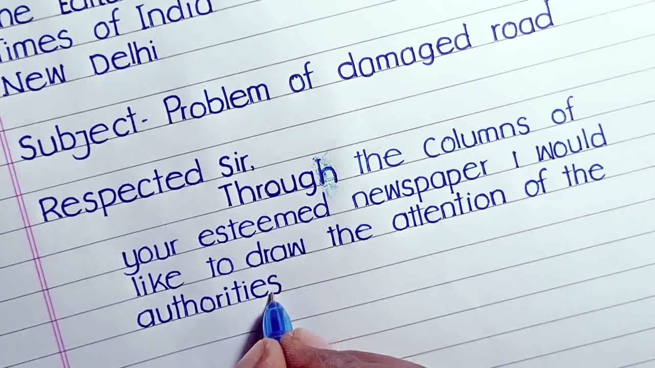 Writing A Letter To Editor ll Letter To Editor In English