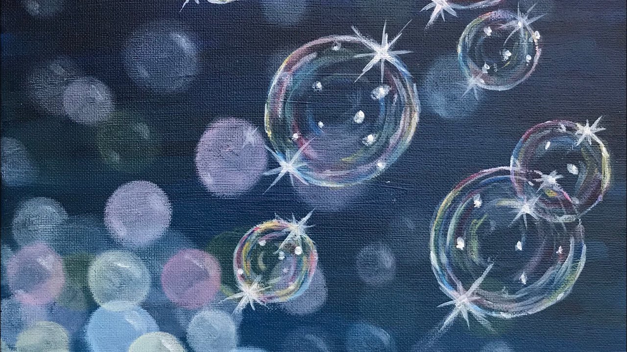 Easy Soap Bubbles Acrylic Tutorial Beginners .  Please read description.