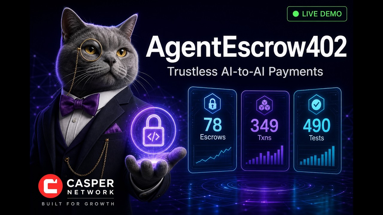 AgentEscrow402 &mdash; Trustless On-Chain Escrow for AI Agent Commerce | Casper Agentic Buildathon