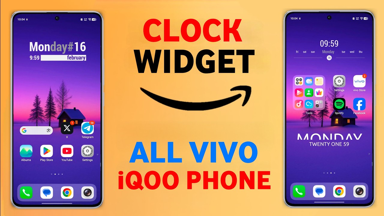 Vivo/iQOO Best Clock Widget For All Vivo Devices | Vivo V60e/V40e,T4x/T3,X200 Fe,V50,V30/Pro