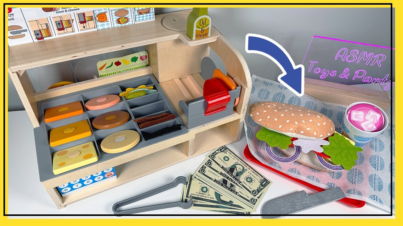Organizing my sandwich shop 🥪 | Unboxing & Play | Melissa & Doug Sandwich Counter | ASMR No Talking