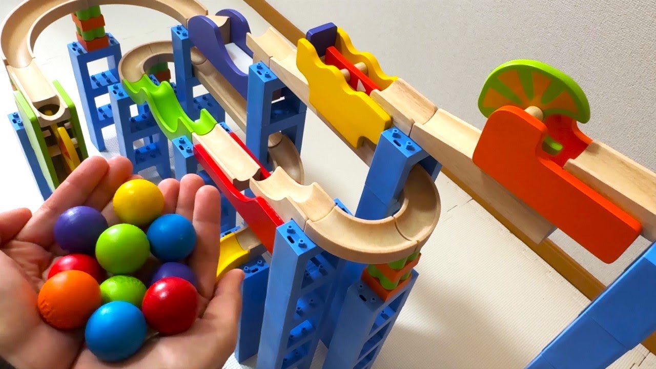 Marble Run Race ASMR ☆ Trix Track Wiggle Original Course x Colorful Balls　8mn