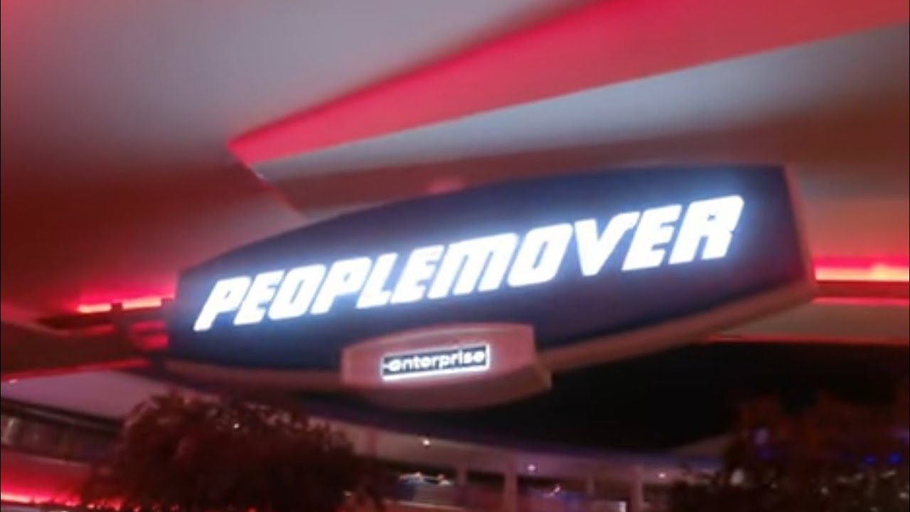 Tomorrowland Transit Authority PeopleMover Night Magic Kingdom 4K