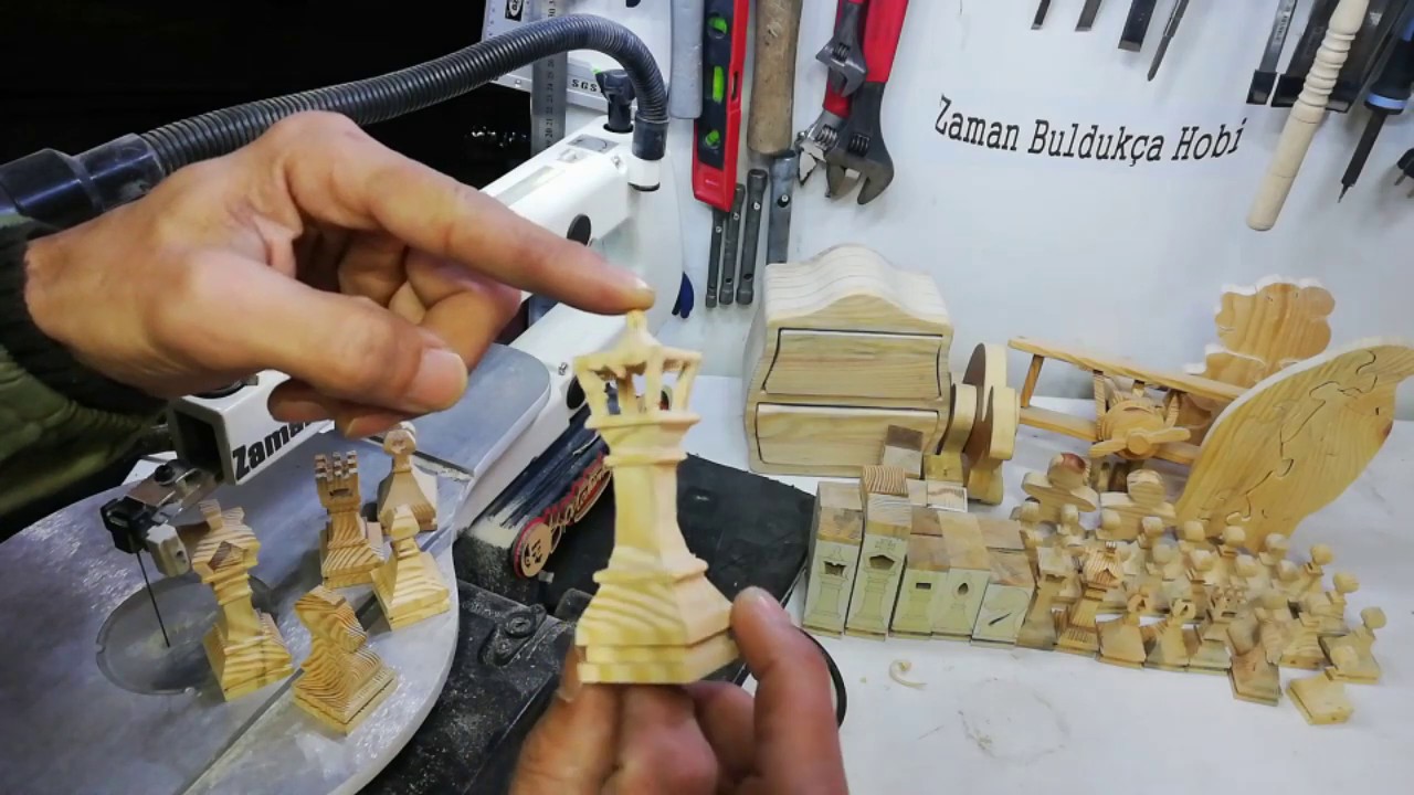 kıl testere ile satranç nasıl yapılır / 3d vezir yapımı/ jig saw