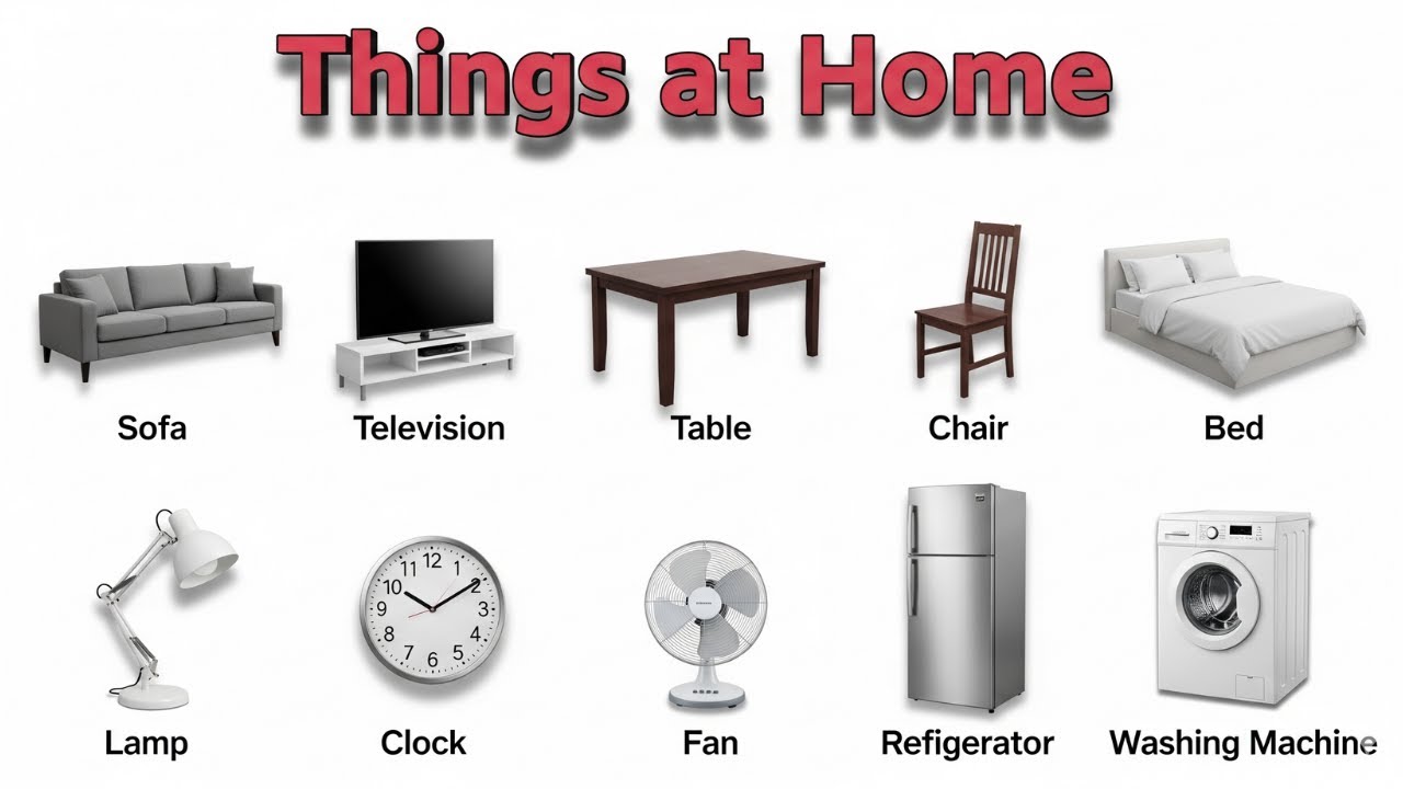 Things at Home for Kids | Learn Household Items in English