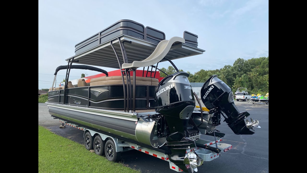2021 Premier 310 Boundary Waters RevolutionTri-toon Pontoon - Amazing Rotating Couches - Twin 350's