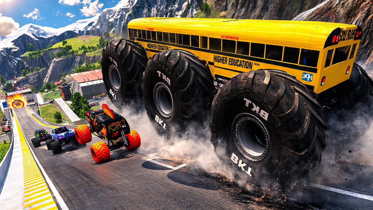Epic High Speed monster trucks jumps stunts & crashes #130 | BeamNG Drive