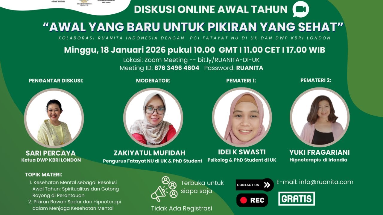 DISKUSI ONLINE AWAL TAHUN - AWALI TAHUN YANG BARU DENGAN PIKIRAN YANG SEHAT