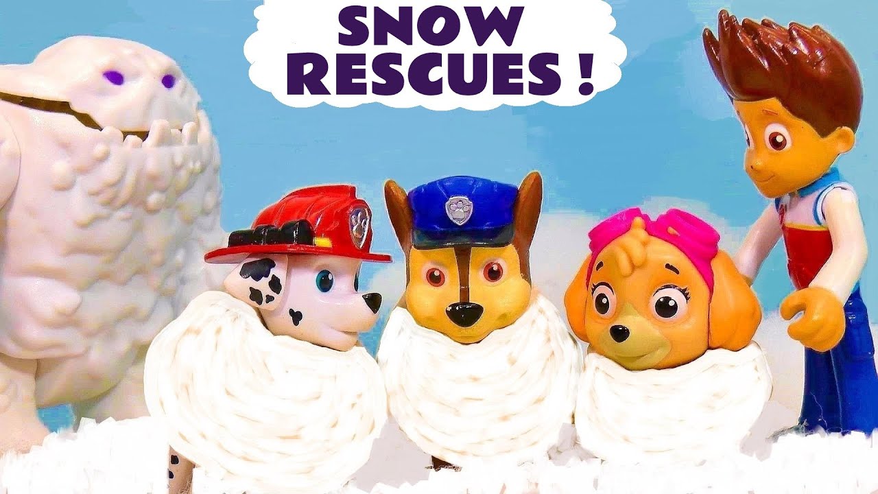 Snow Rescue Stories with the Toy Paw Patrol Pups