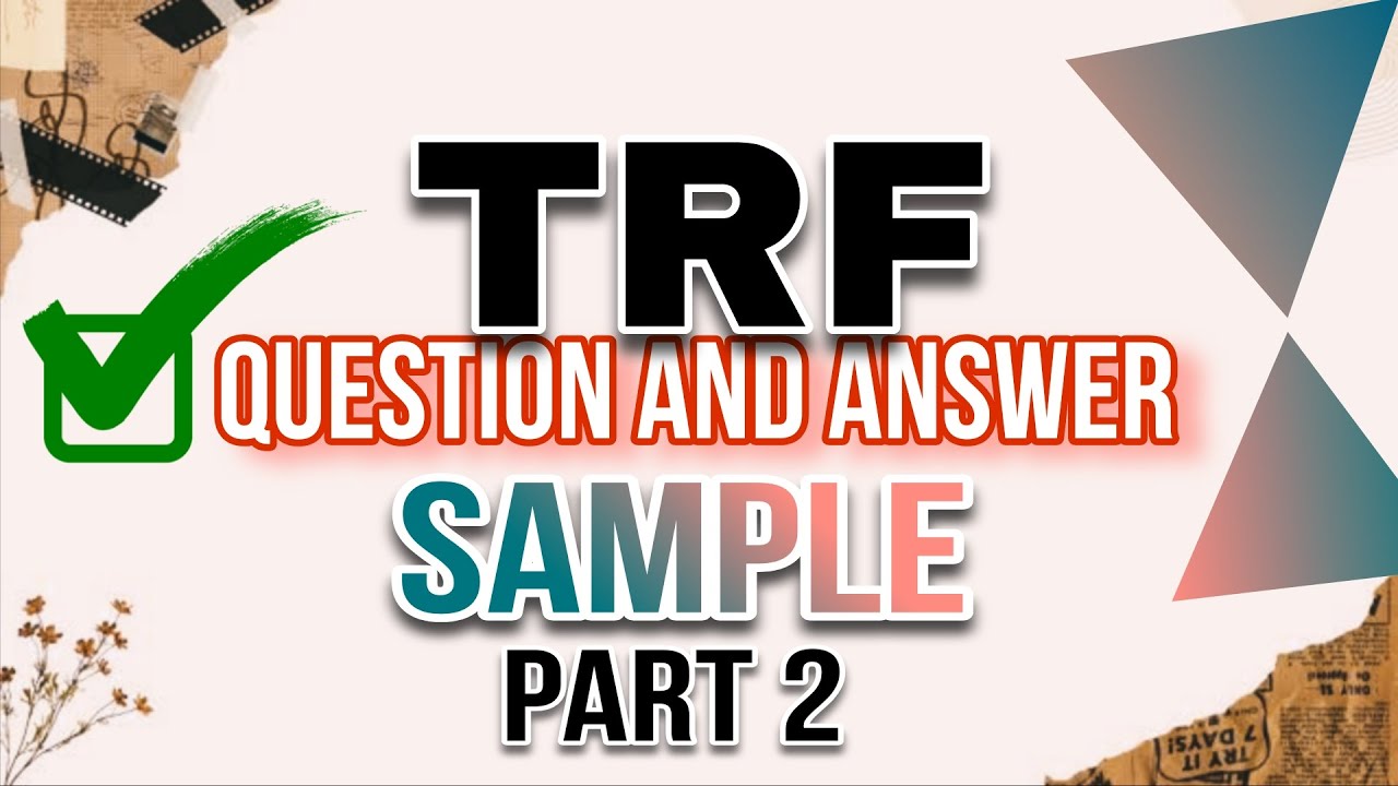 ВОПРОСЫ И ОТВЕТЫ ПО TRF I ✓Рейтинг DepEd