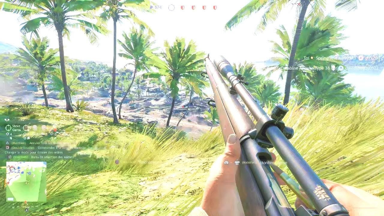 Enlisted USA BR1 bataille du pacifique super sniper tire 274m et 257m