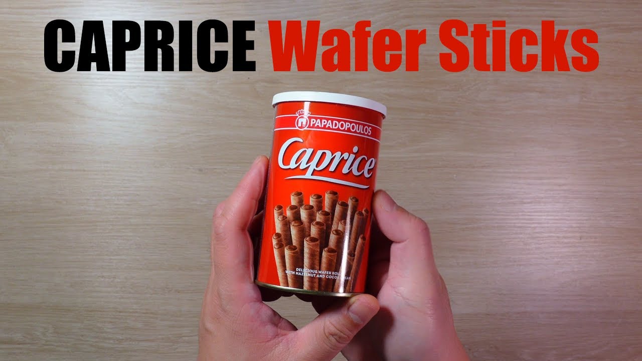 Caprice Hazelnut Wafer Sticks in Canister Unboxing (Papadopoulos)
