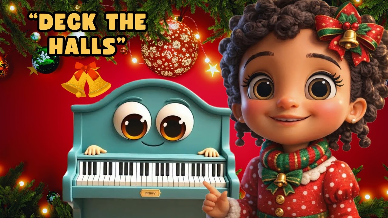 Deck the Halls! Christmas Piano for Kids in Abby’s Piano Room #christmas #piano #kids 