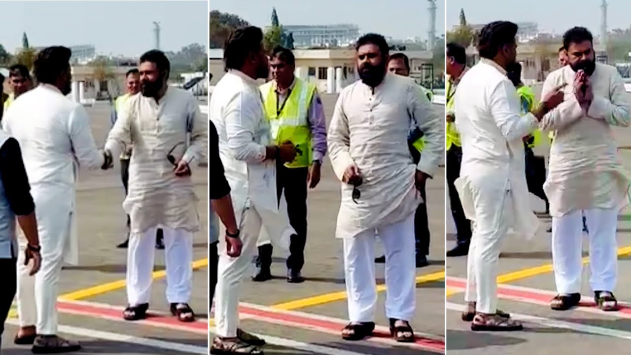 Deputy CM Pawan Kalyan & Manchu Manoj Randomly Meet @ Begumpet Airport