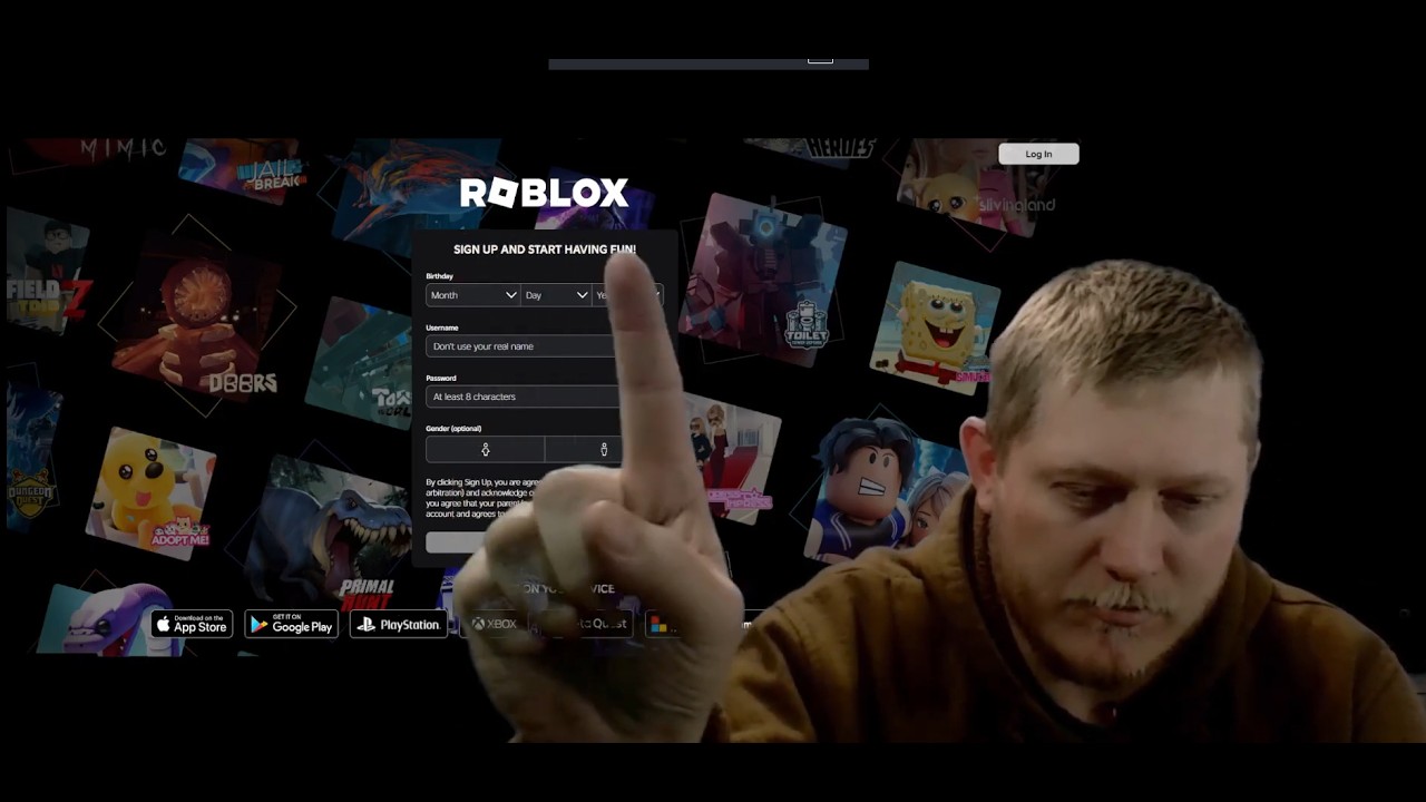 Eene warning fe junt aus Eldren, loot june kjinja nicht aun Roblox game späln.