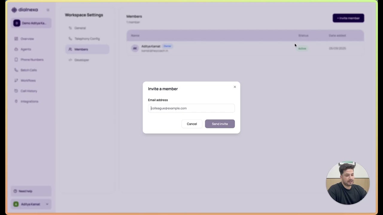 DialNexa Workspace Settings