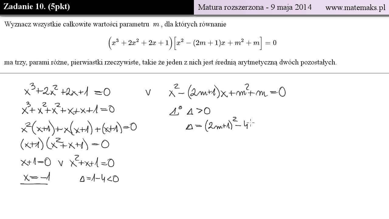 Zadanie 10 - Matura rozszerzona - 9 maja 2014