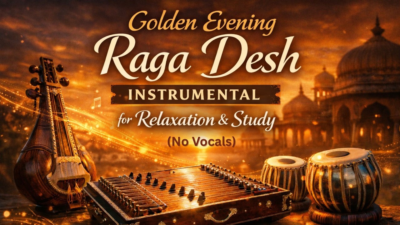 Golden Evening Raga Desh Instrumental for Relaxation & Study | No Vocals
