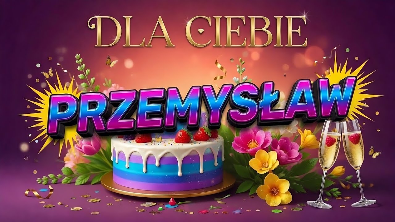 PRZEMYSŁAW 🎙️ Piosenka na imieniny Przemysława 💌 Wyślij te życzenia Przemkowi