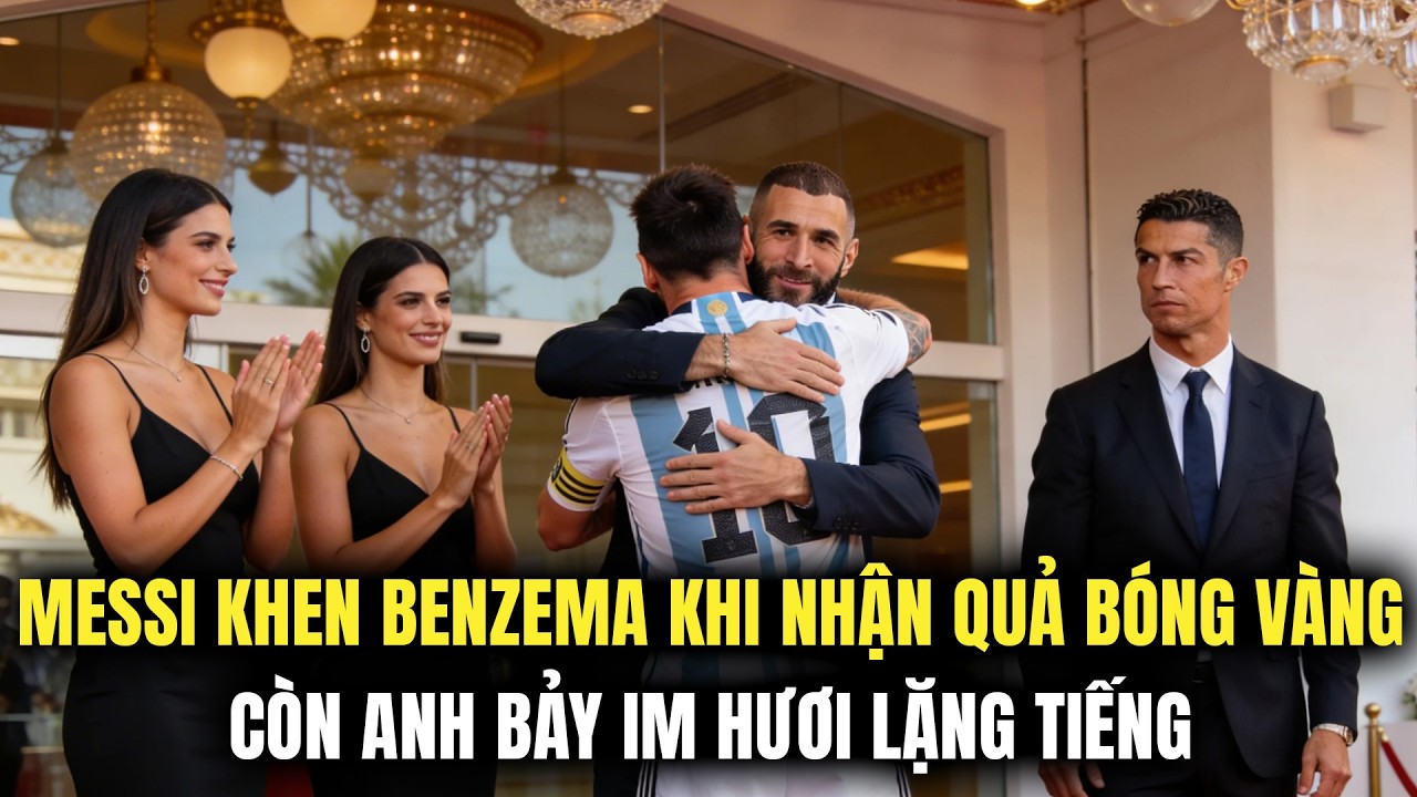 MESSI KHEN BENZEMA KHI NHẬN QUẢ BÓNG VÀNG, CÒN ẢNH BẢY THÌ KHÔNG