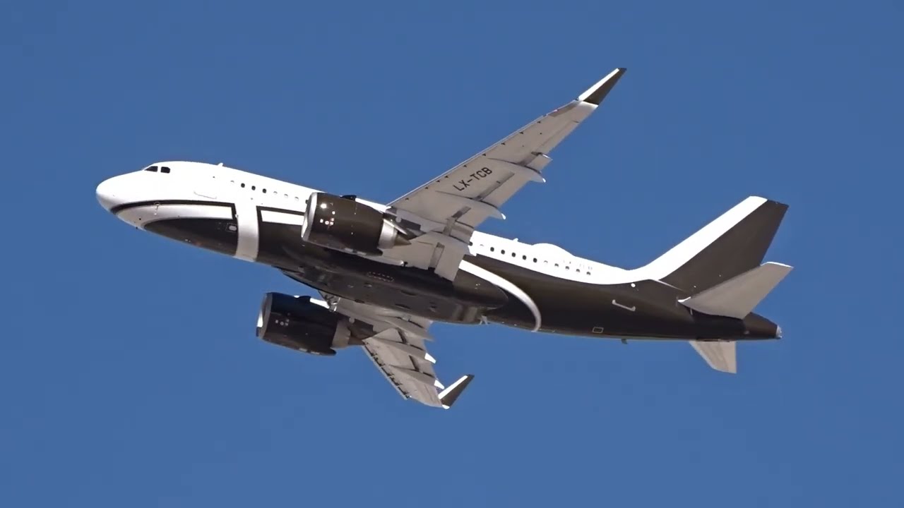 Global Jet Luxembourg Airbus A319-153N(CJ)(LX-TCB) departing Las Vegas!