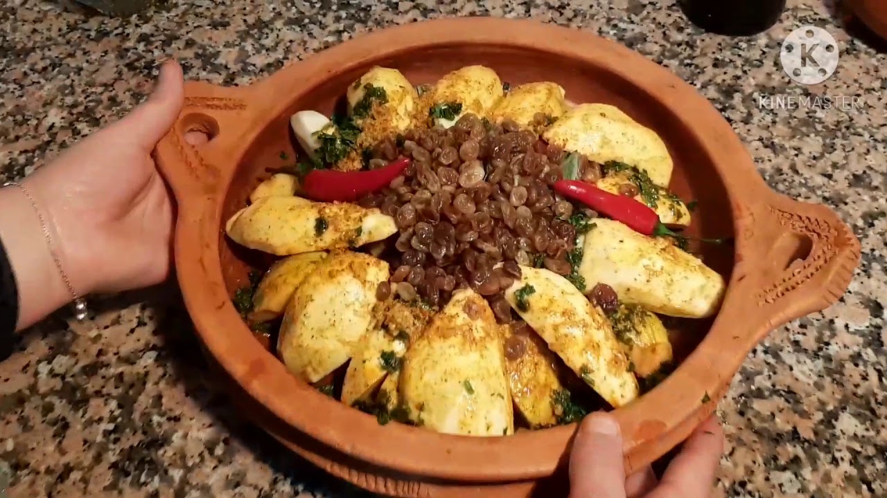 احسن طاجين بالبطاطس الحلوة و السفرجل بدون لحم.