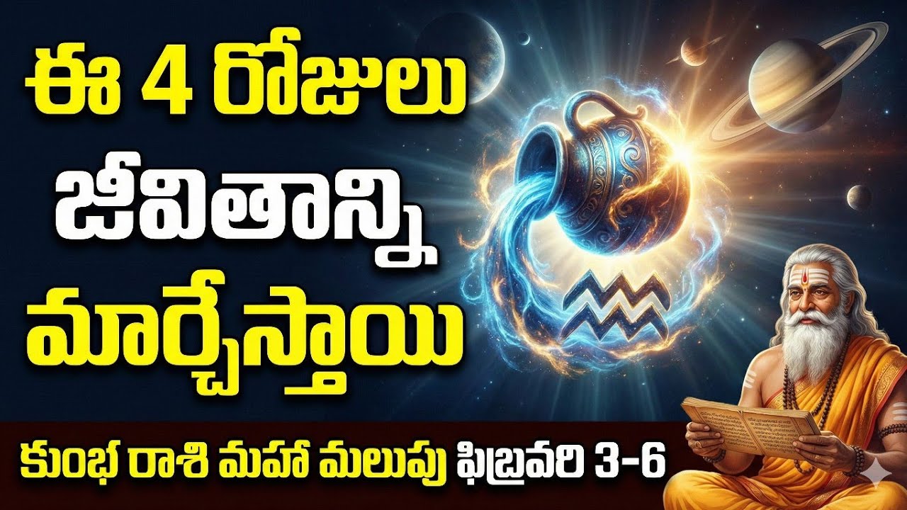 కుంభ రాశి ఫిబ్రవరి 3–6 | ఈ 4 రోజులు జీవితాన్ని మార్చేస్తాయి | Aquarius February Predictions