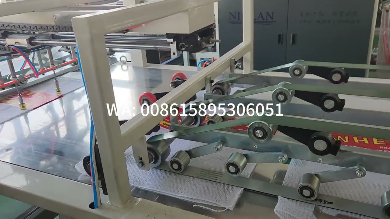 L Shaped Cutting and Stitching Automatic Machine for Leno Mesh Bag exporting to USA American market