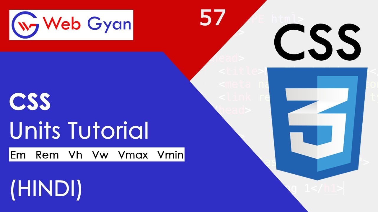 CSS Units (em, rem, vw, vh and more) Tutorial in Hindi / Urdu