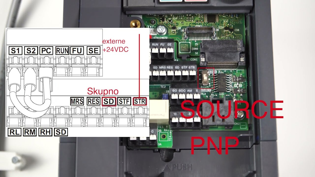 FR-E800 Tutorial (German) - Lesson 2 - Connection of the control terminals
