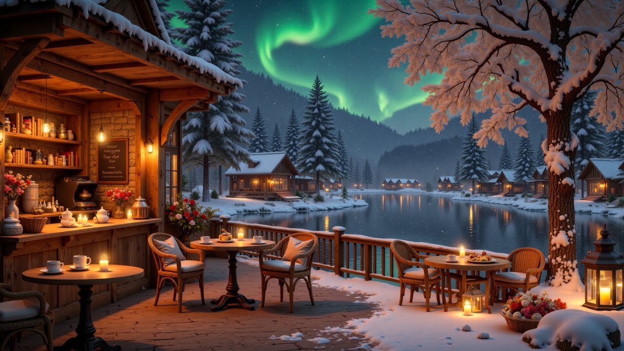 Cozy Winter Night Relaxing Jazz Instrumental ☕ Coffee Shop Ambience with Warm Smooth Jazz