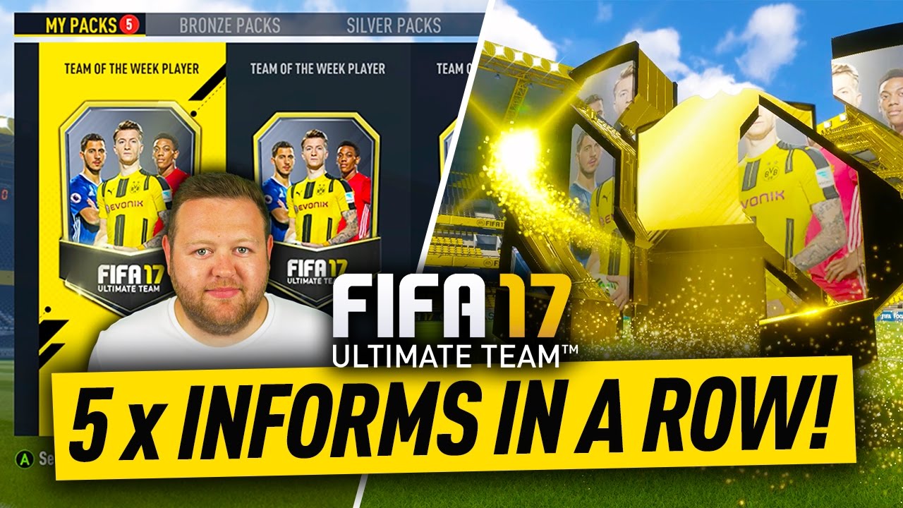 5 INFORMS IN A ROW! AWESOME GUARANTEED IF PACKS! FIFA 17 ULTIMATE TEAM