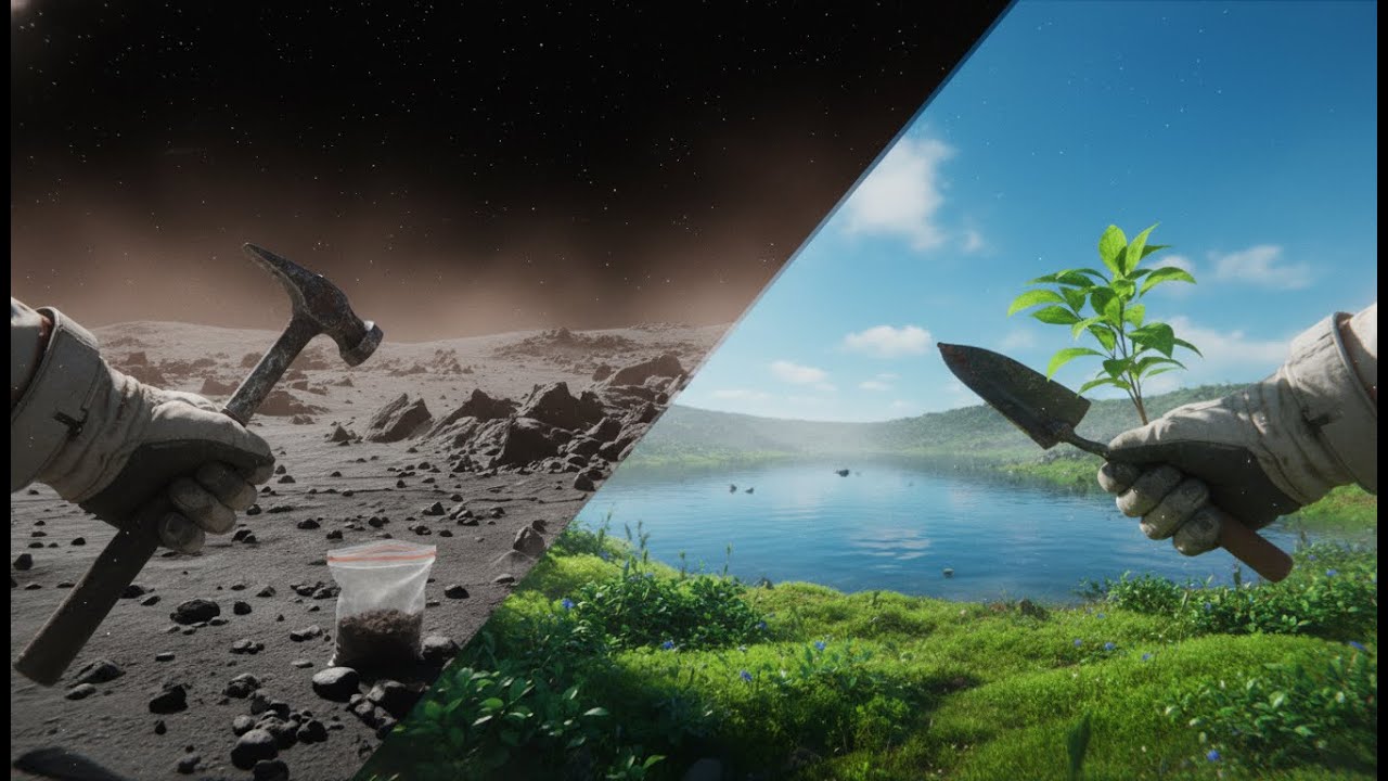 Terraforming a Barren Planet: Rain & Green Growth (POV ASMR)