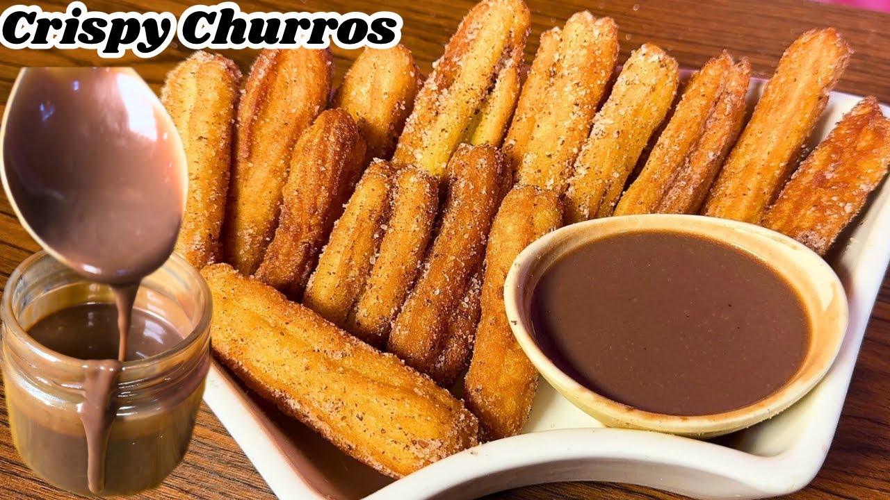 Crispy & Easy Churros|Homemade Churros With Chocolate Sauce|How To Make Perfect Churros With Sauce