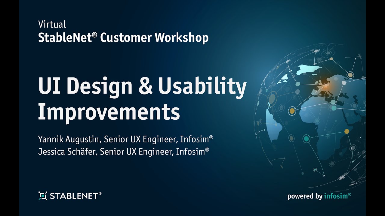 StableNet® Customer Workshop - UI Design & Usability Improvements
