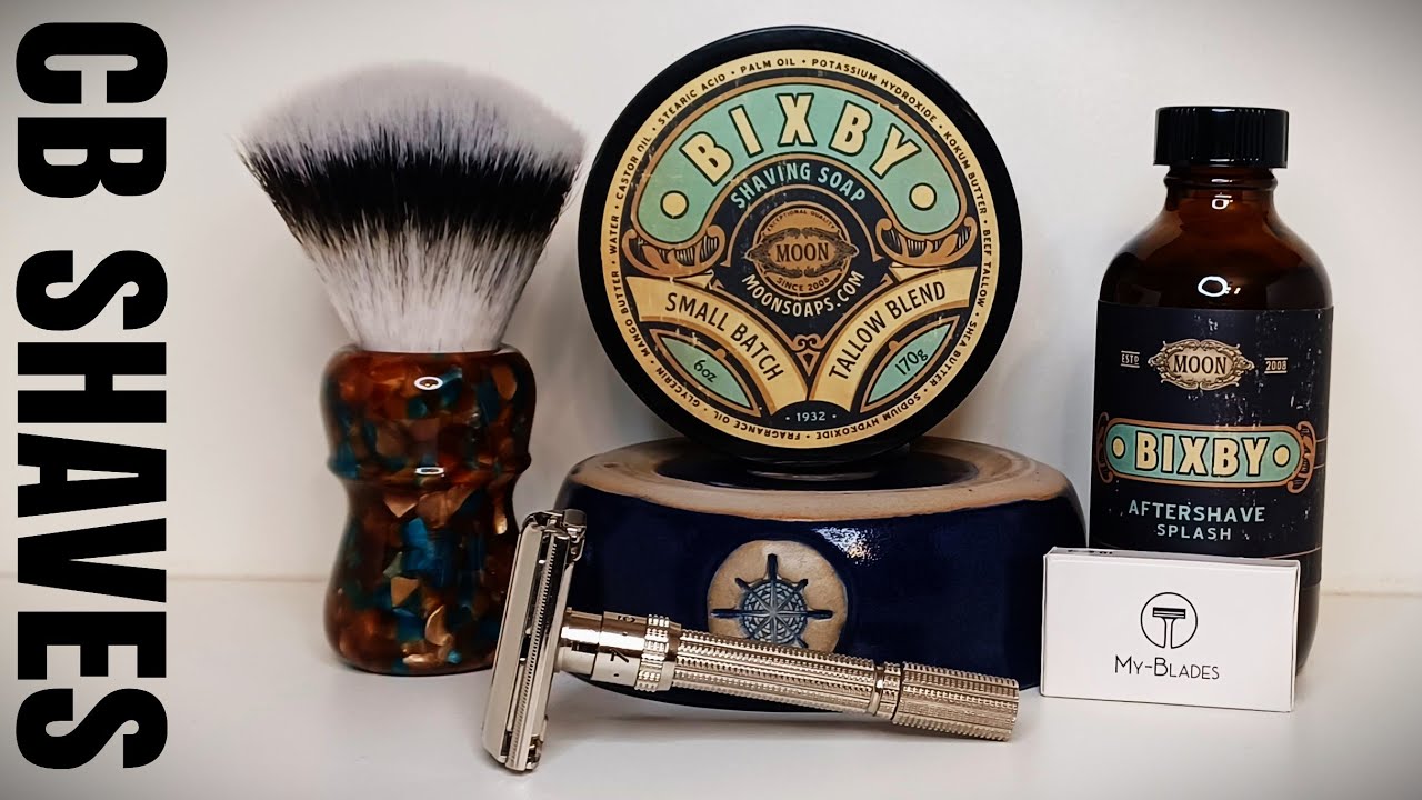 Moon Soaps Bixby / Vintage 1963 Gillette Slim Adjustable / AP Shave Co Brush / My Blades Silver.....