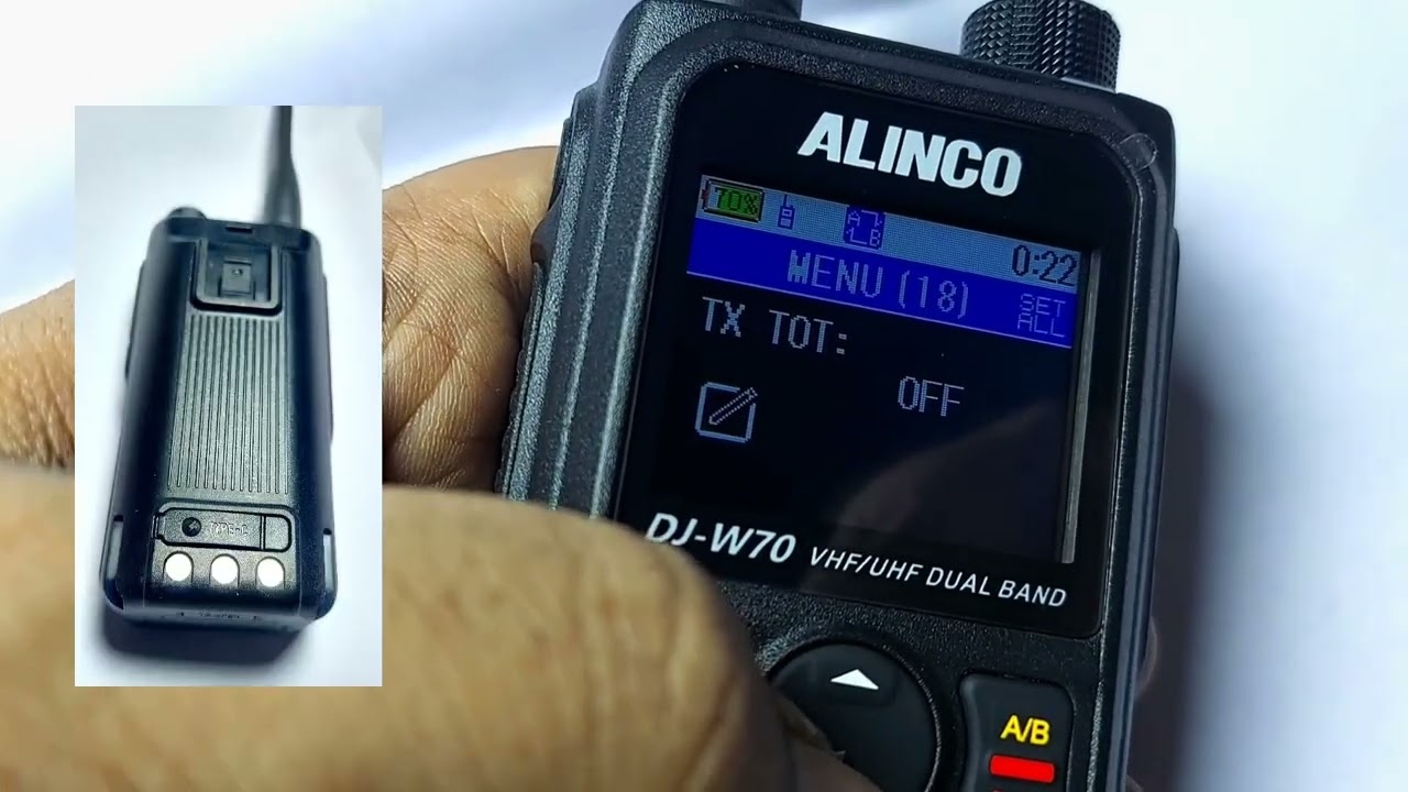 Complete Menu of Alinco DJ-W70E dual-band handheld 
