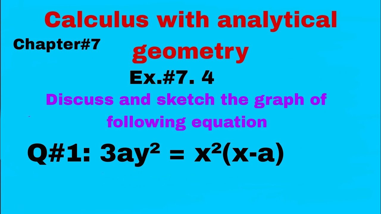 Q#1 of exercise 7.4 of calculus with analytical geometry /Discuss and sketch the curve