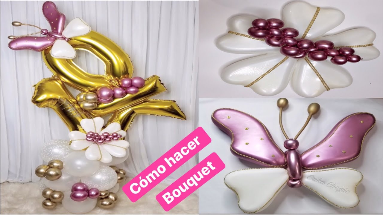 Elegante bouquet de globos con letras y números para festejar con pocas personas en tu cumpleaños