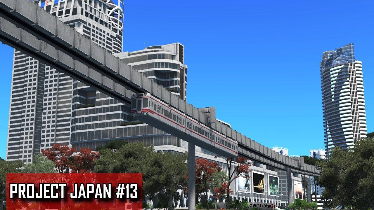 Suspended Monorail, Convention Center, Mixed Residential - Cities: Skylines - PROJECT JAPAN #13